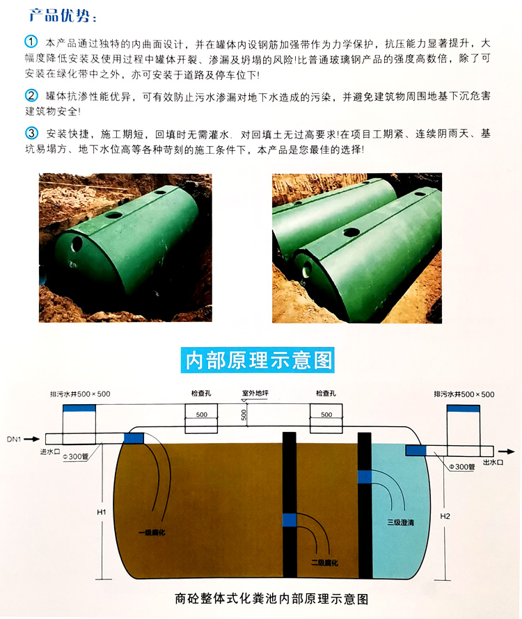 四更镇玻璃钢化粪池